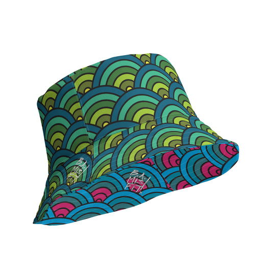 Green Yello-Gold Reversible bucket hat