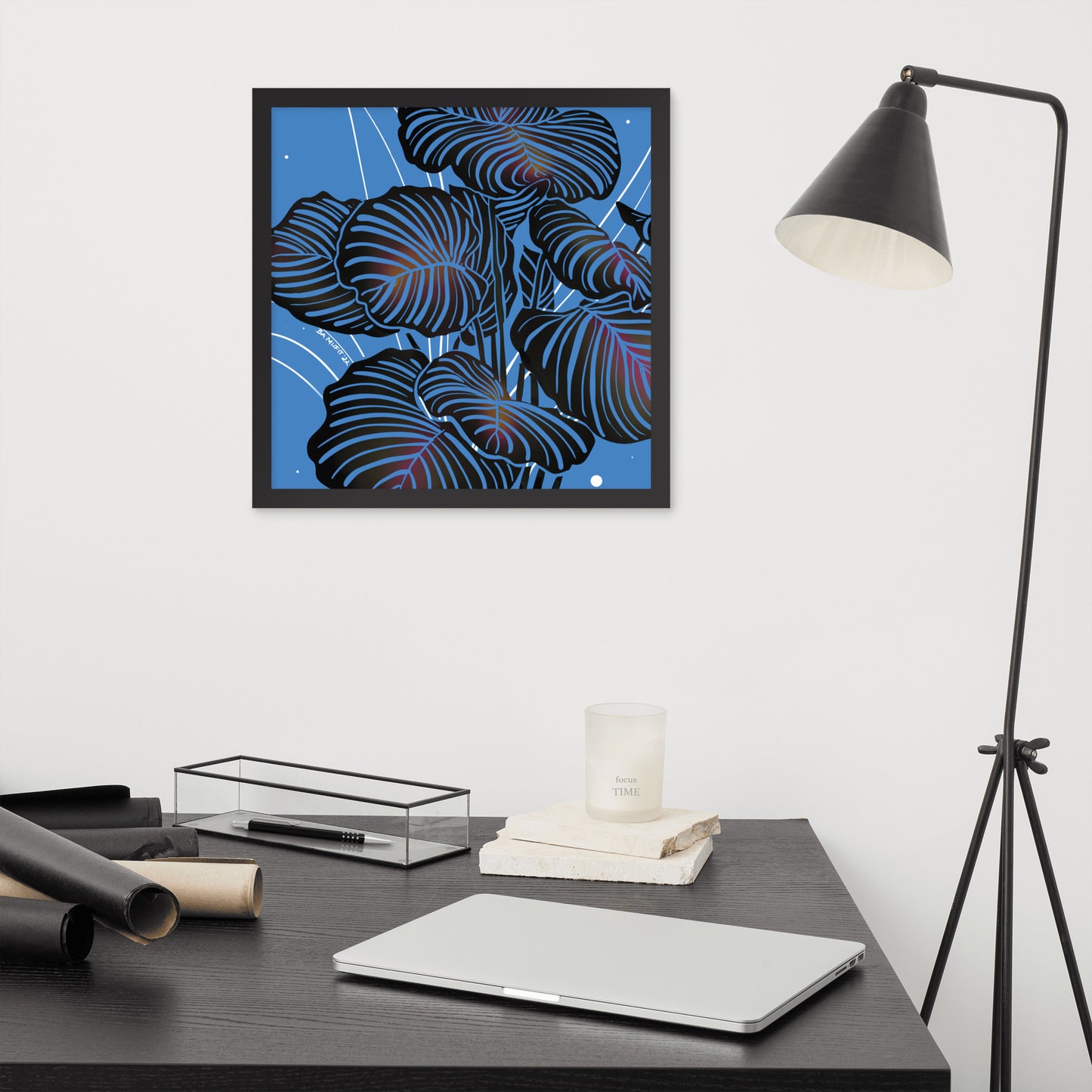 Calathea Orbifolia Framed poster