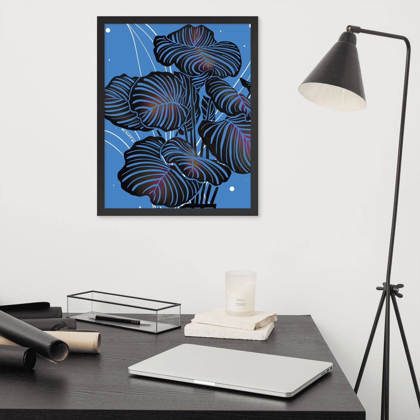 Calathea Orbifolia Framed poster