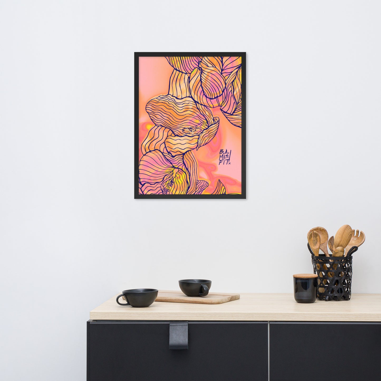 Cascading Freesia (PiNK) Framed poster