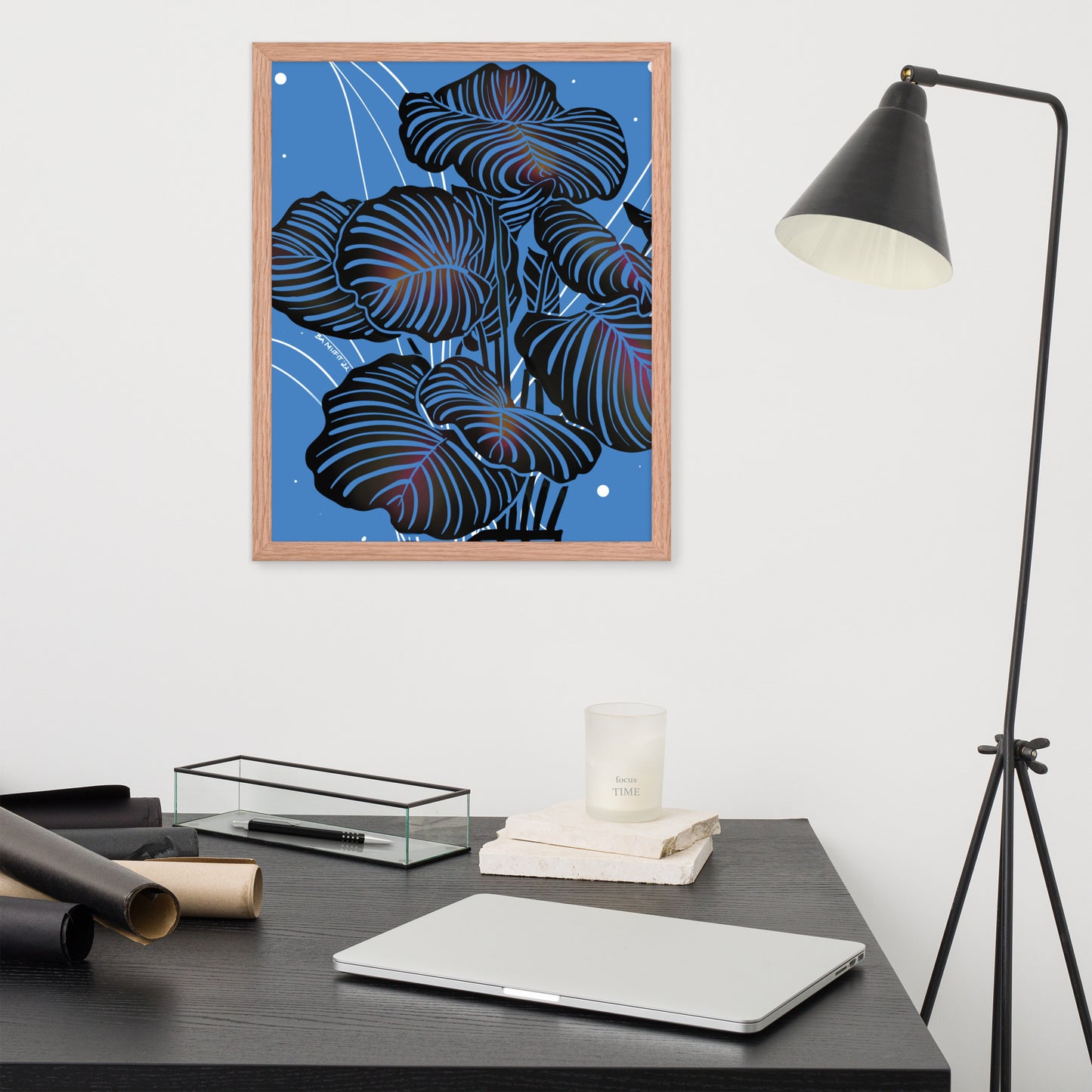 Calathea Orbifolia Framed poster