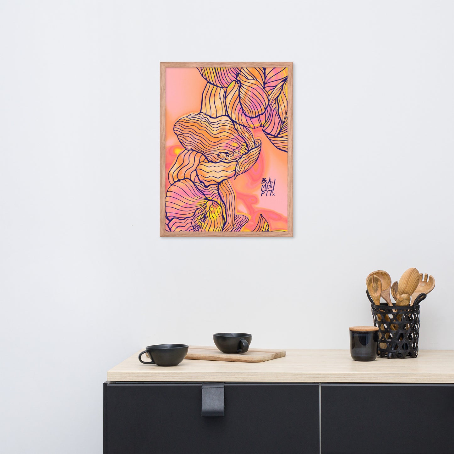 Cascading Freesia (PiNK) Framed poster