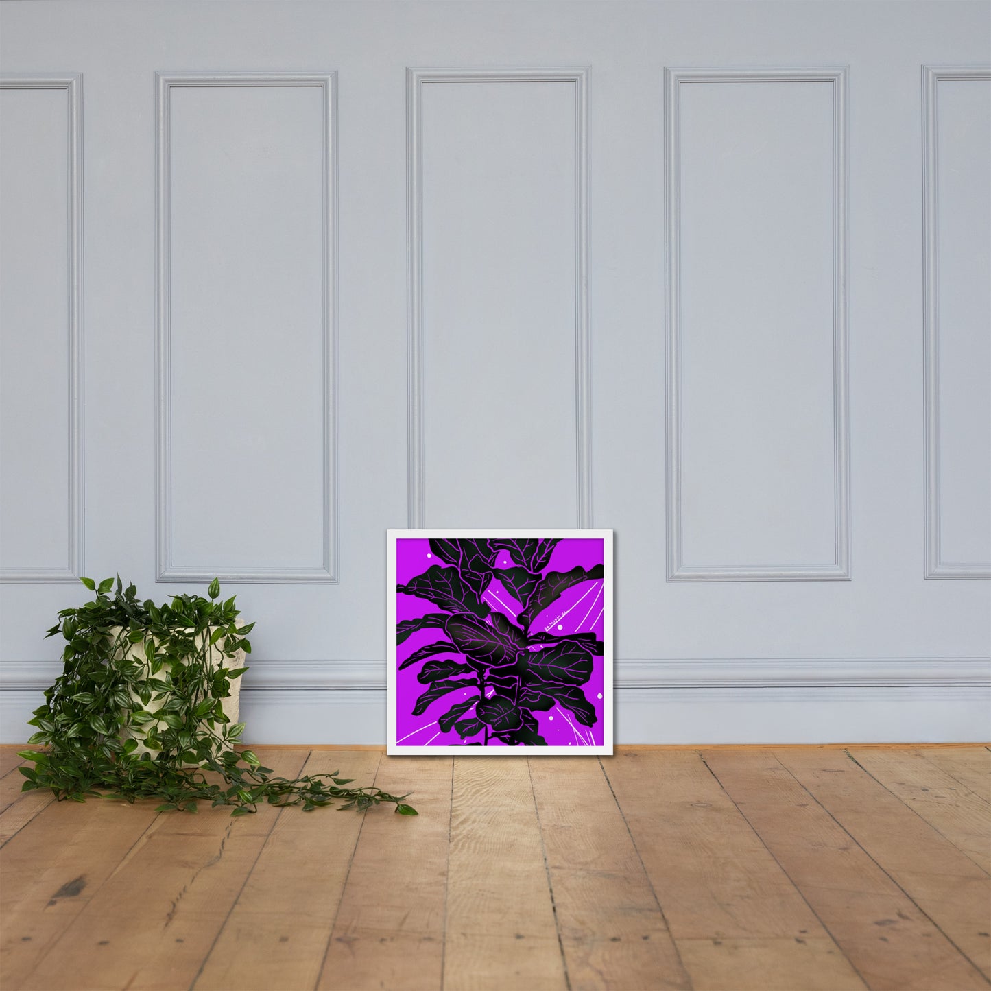 Fiddle Fig Leaf Framed poster