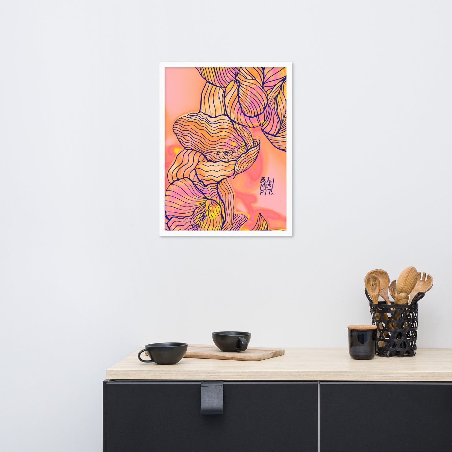 Cascading Freesia (PiNK) Framed poster