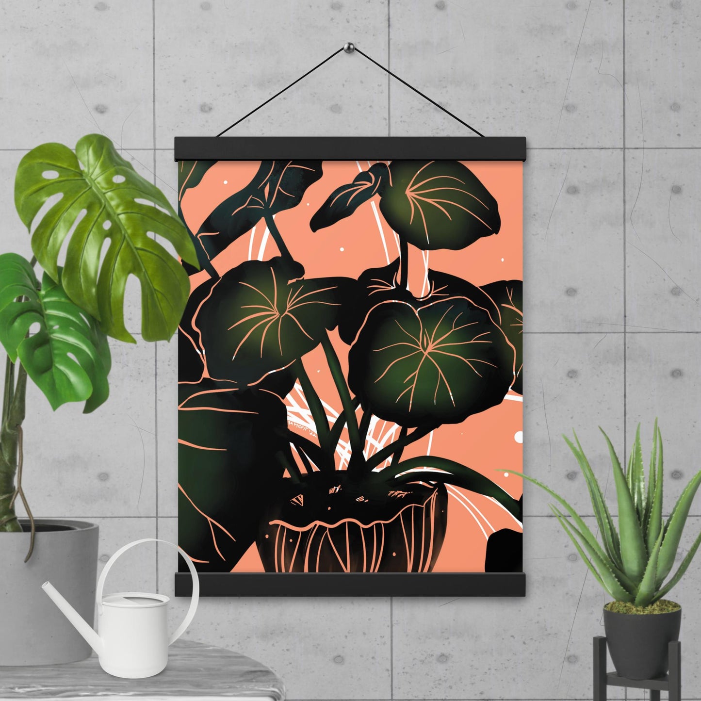 Leopard Plant Poster with hangers