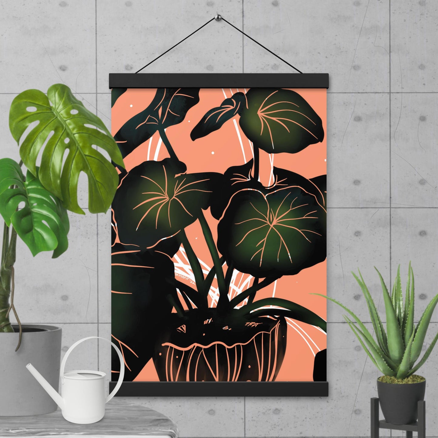 Leopard Plant Poster with hangers