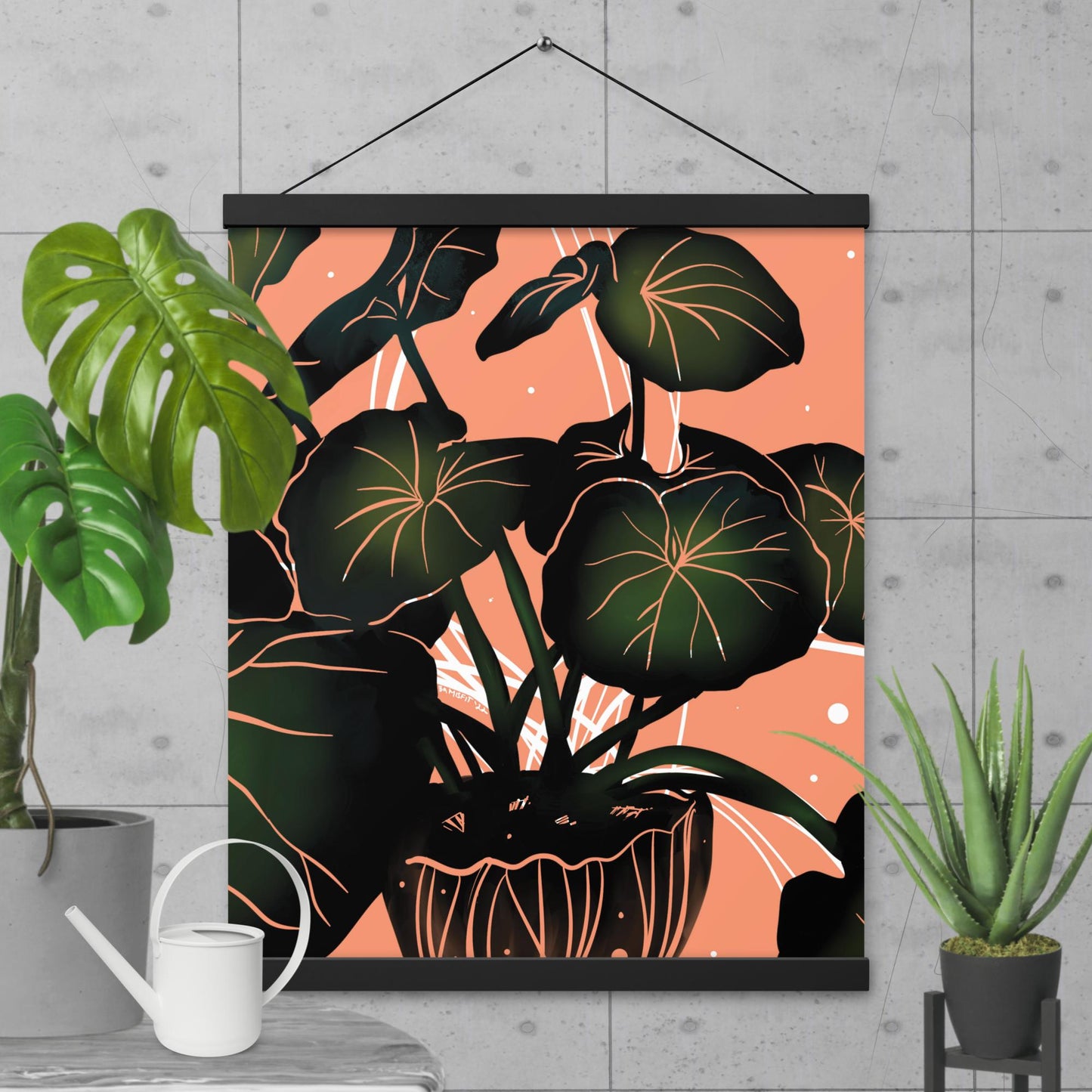 Leopard Plant Poster with hangers