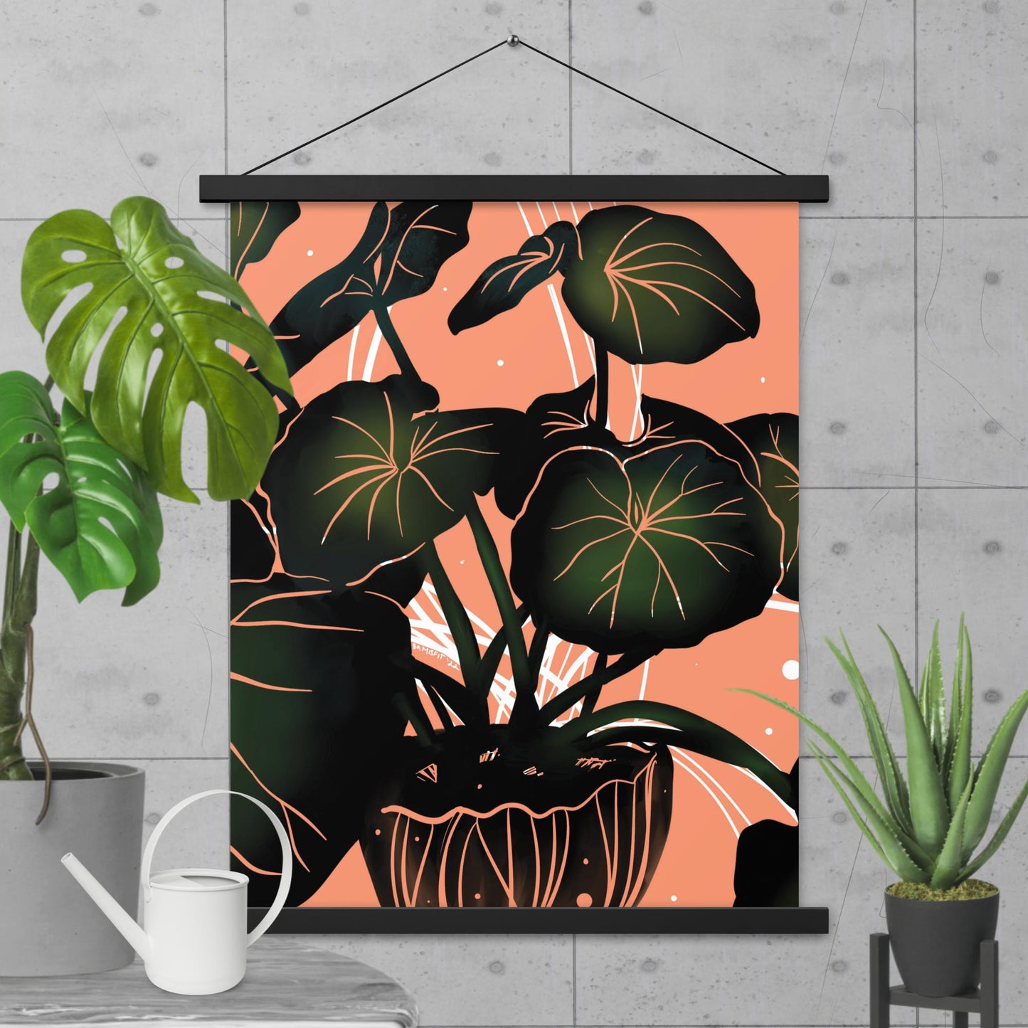 Leopard Plant Poster with hangers