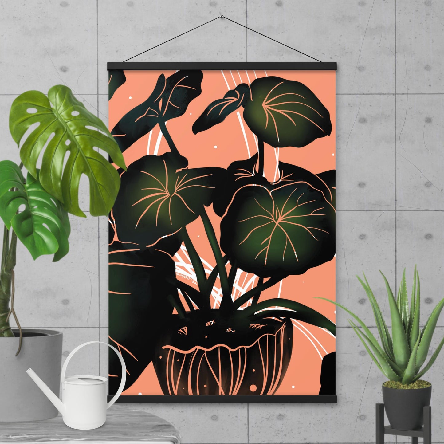 Leopard Plant Poster with hangers