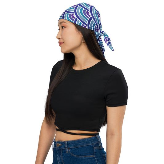 Purple Blue Japanese Waves bandana