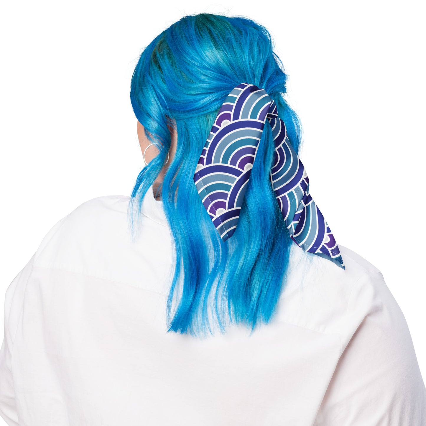 Purple Blue Japanese Waves bandana