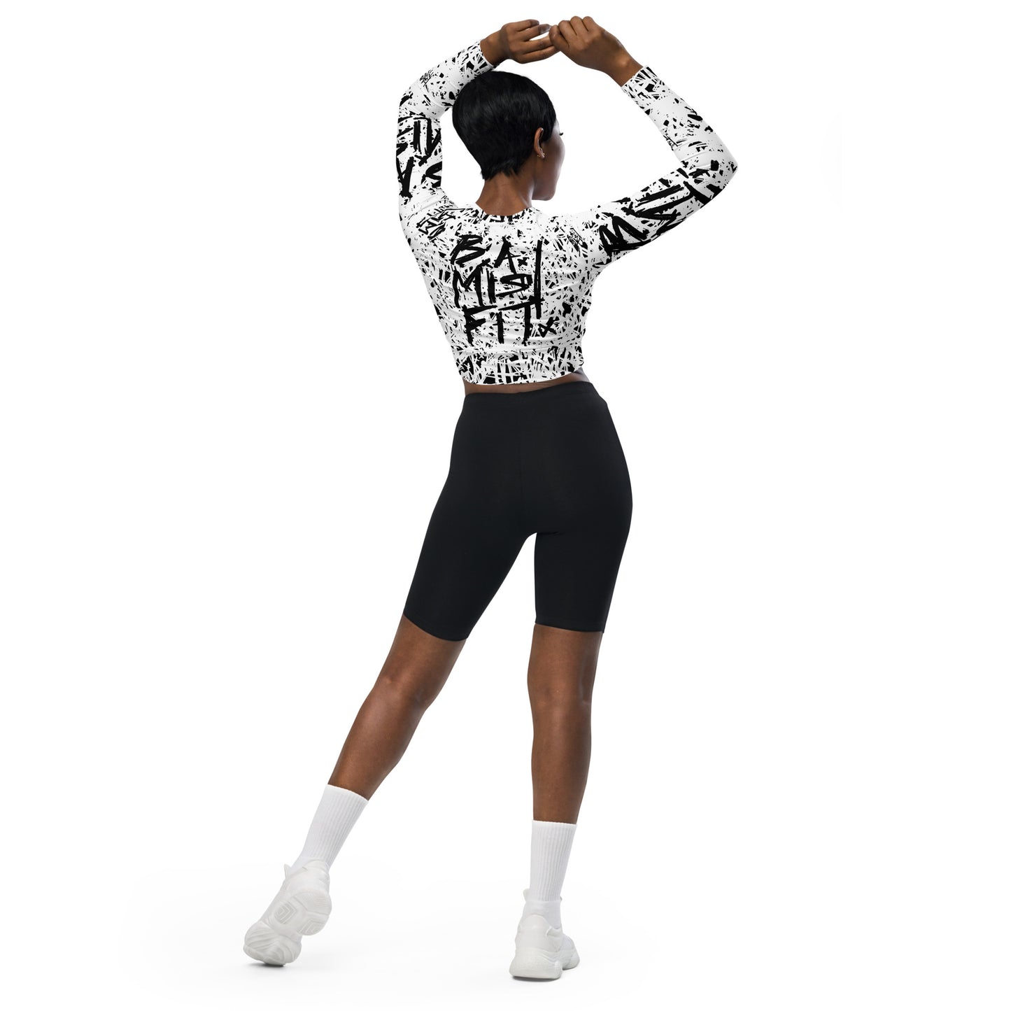 B.A.Misfit Logo Recycled long-sleeve crop top