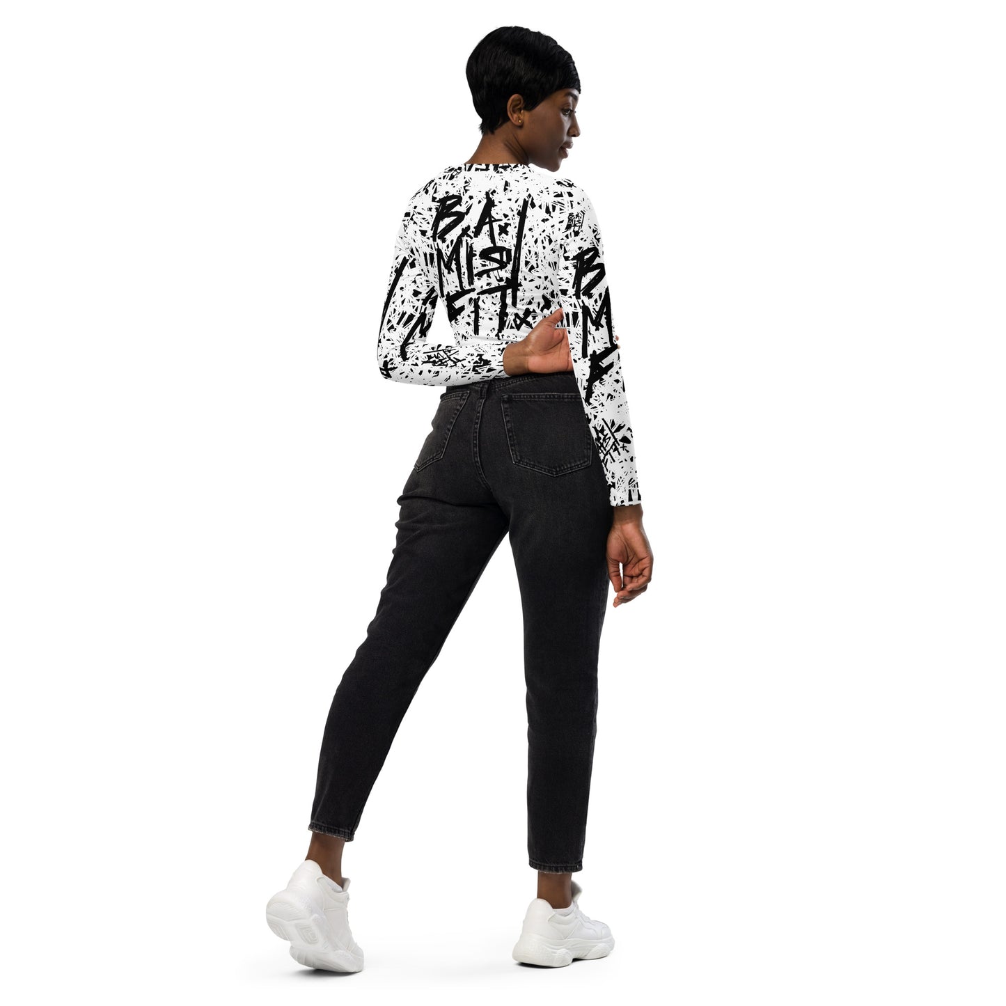 B.A.Misfit Logo Recycled long-sleeve crop top