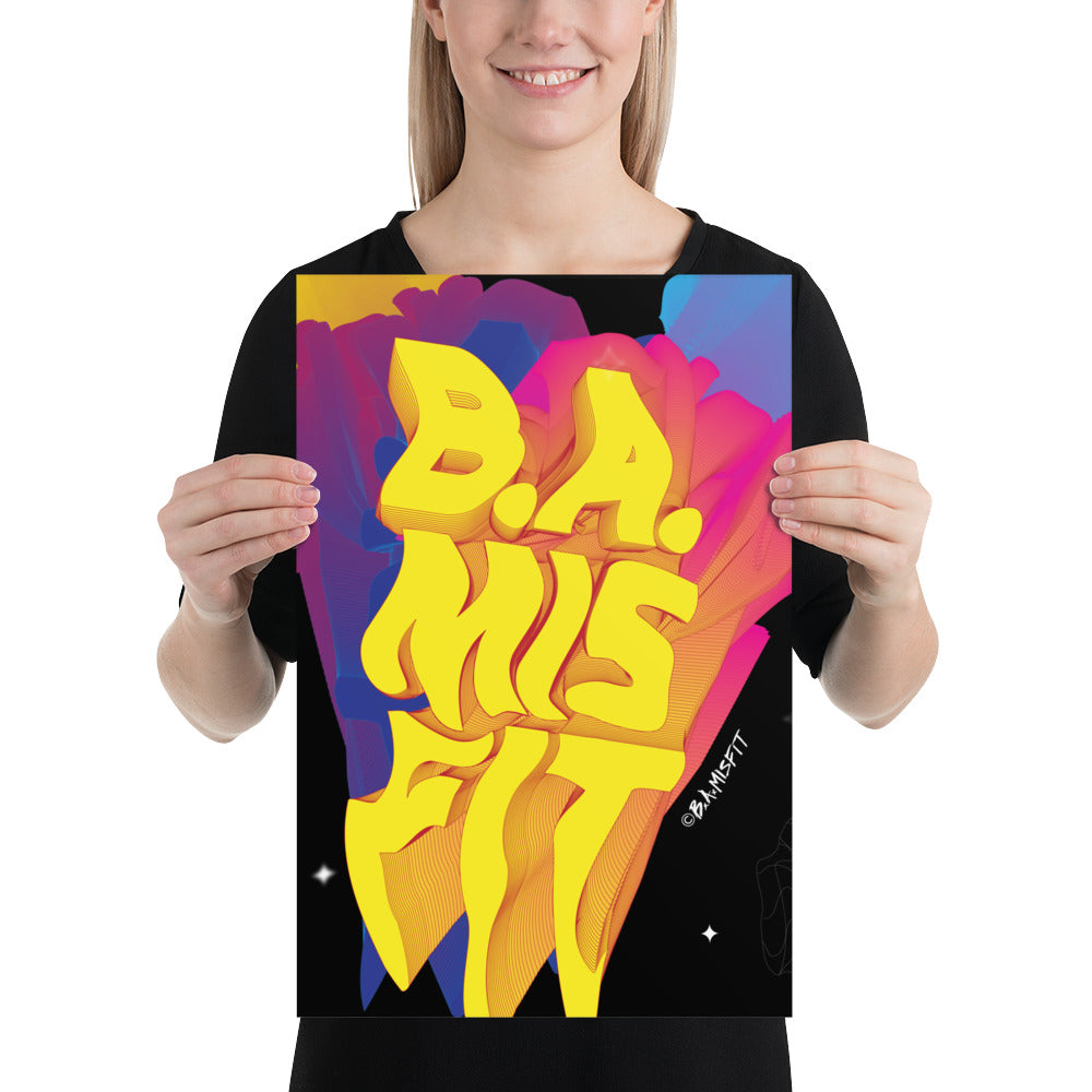 Bright, Wavy, Spacey - B.A.Misfit Logo Poster